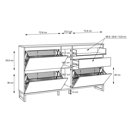 Szafka na buty z szufladami Grafit/Secret Grey